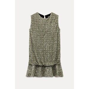 Zara Woman Short Sequin Mini Dress Silver ZW Collection Size Medium $129